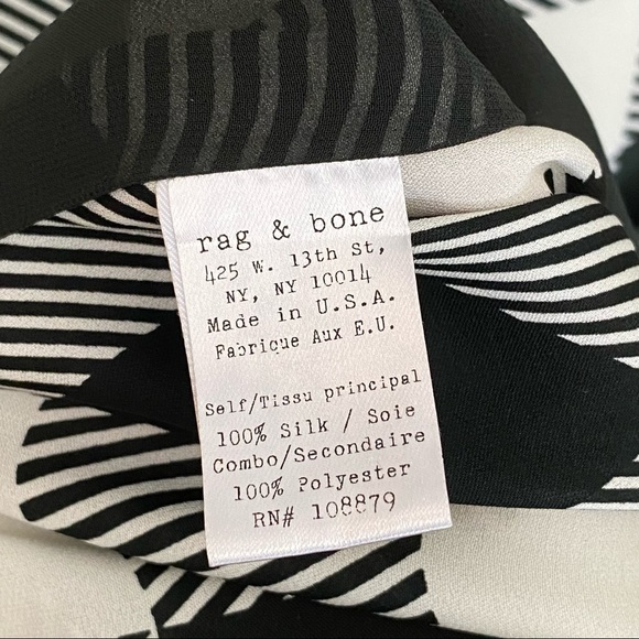 Rag & bone green white checker plaid print silk wrap sheer open back tank top - Picture 10 of 12